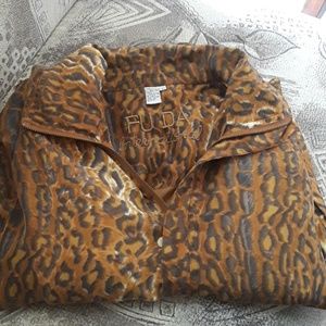 Cheetah print size large jacket silk